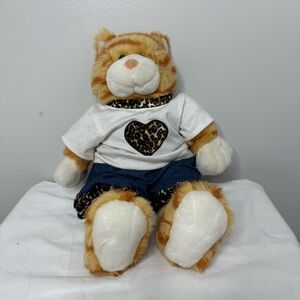 Build A Bear Orange Cat Vintage With Meow Sound And Outfit